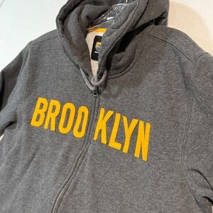 Brooklyn Industries Full Zip Hoodie Charcoal Gray Pullover Graphic Mens Large